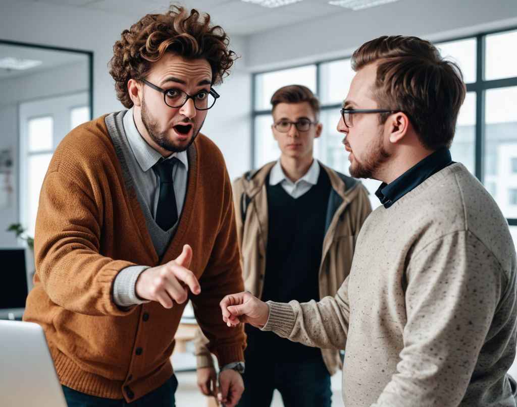 Офисные будни разрабов. Сгенерировано в нейросети