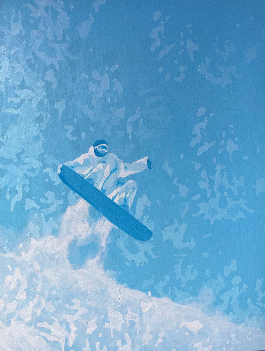 Виктория Никулочкина. The snowboarder. 40 x 30 см
