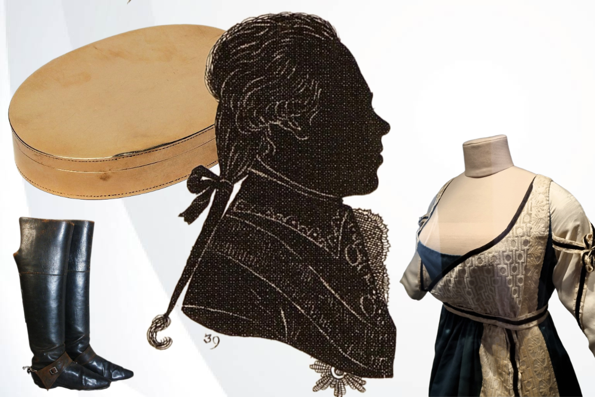 Коллаж КВ. В центре — силуэтный портрет ВК Павла Петровича, Германия, 1791 г., хранится в Эрмитаже