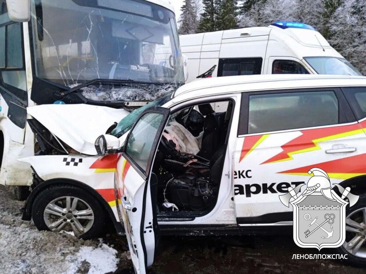    ДТП на 66-м километре трассы А-180 Нарва в Ленинградской области | © Фото : Леноблпожспас/Telegram