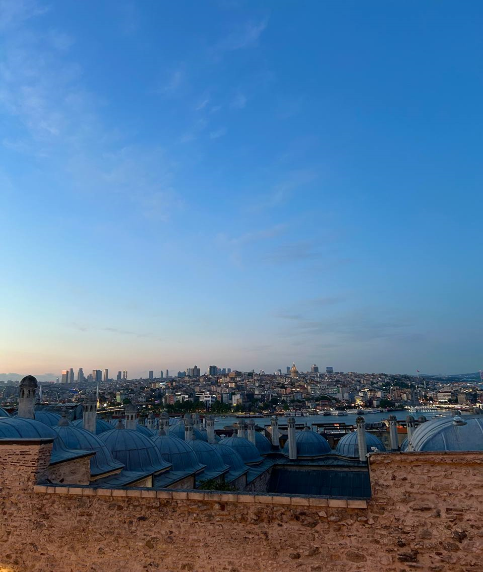 Вид на вечерний Стамбул со стороны мечети Сулеймание