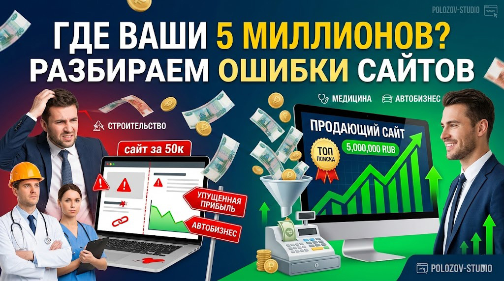 Почему ваш сайт за 50 000 рублей на самом деле стоит вам 5 миллионов упущенной прибыли?