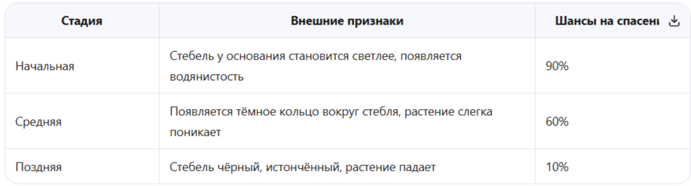 Стадии развития заболевания