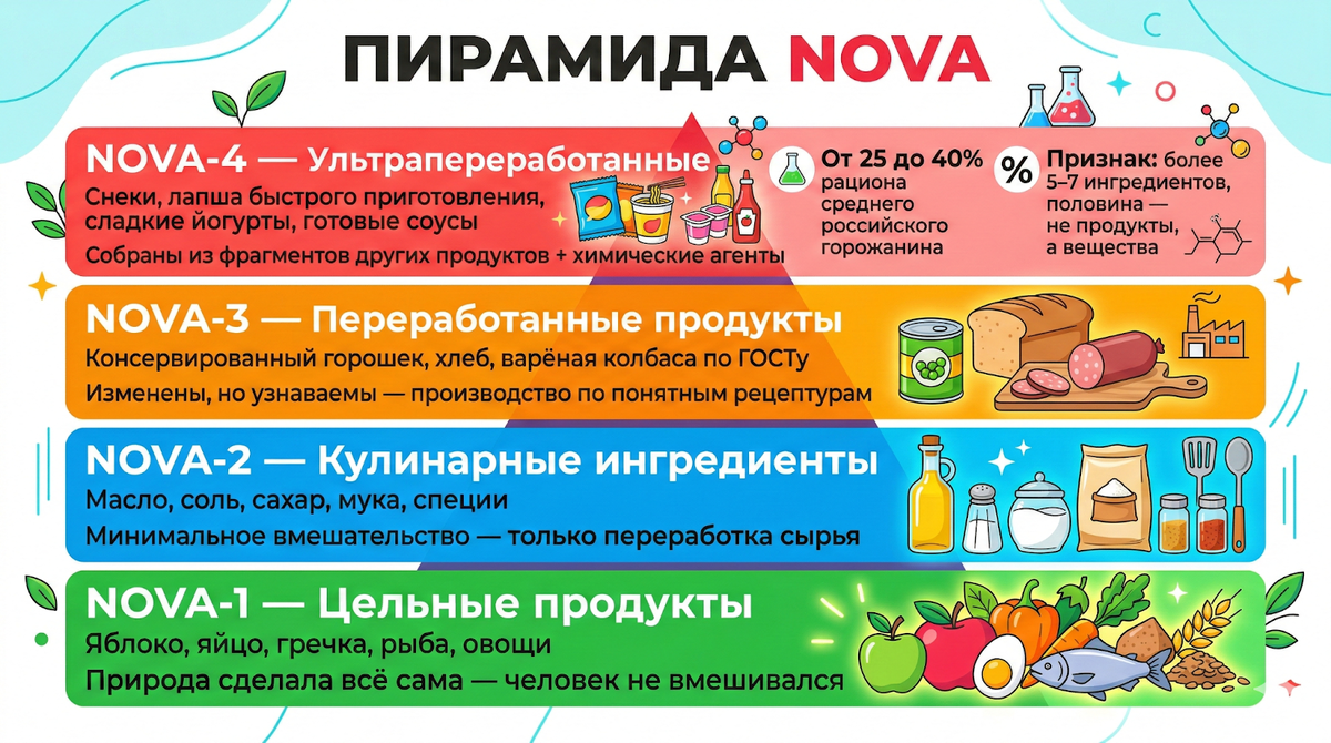 Признаки ультрапереработанного продукта в составе
