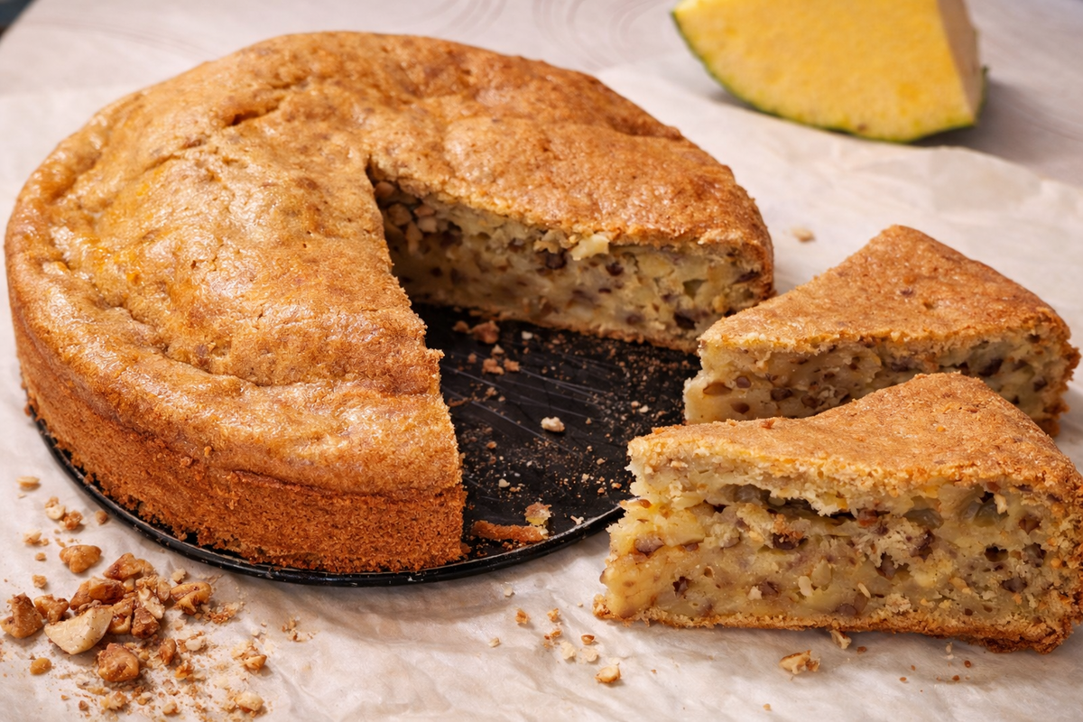 Тыквенный пирог с орехами 