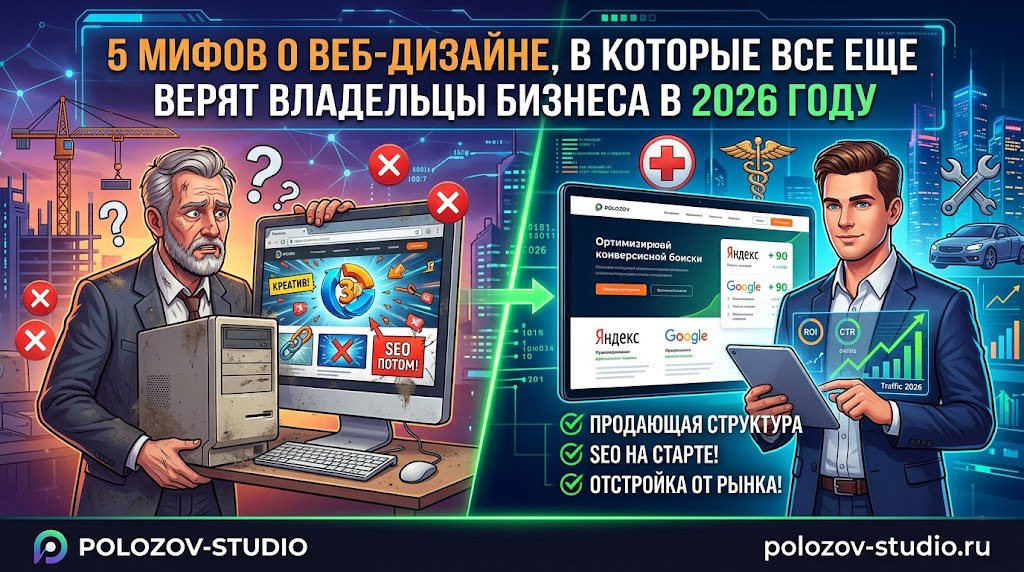 5 мифов о веб-дизайне, в которые все еще верят владельцы бизнеса в 2026 году