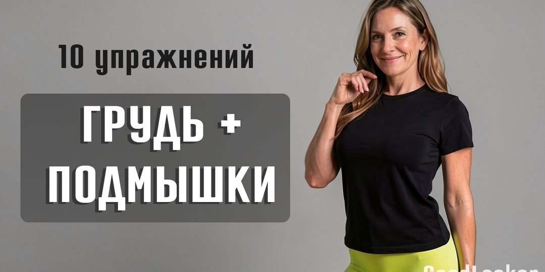 🔥 Убираем дряблость груди и подмышек: 10 простых упражнений (без гантелей и без коврика)