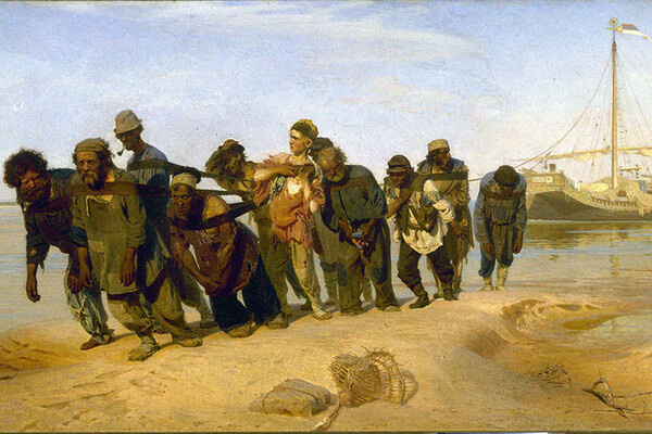 Фрагмент картины Ильи Репина «Бурлаки на Волге». 1870—1873 / WIkimedia Commons   📷