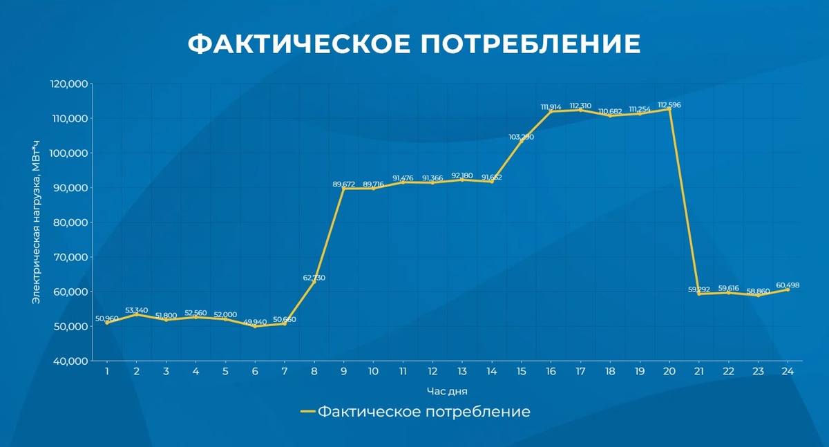 Рисунок. Типичный суточный график нагрузки предприятия