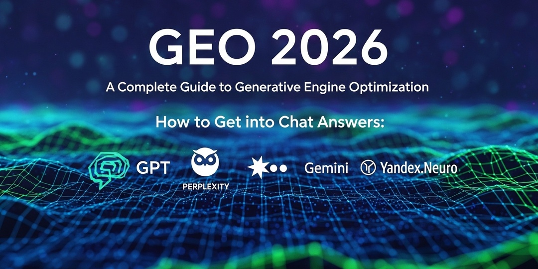 GEO 2026 Полный гайд по Generative Engine OptimizationКак попасть в ответы ChatGPT, Perplexity, Gemini и Яндекс.Нейро