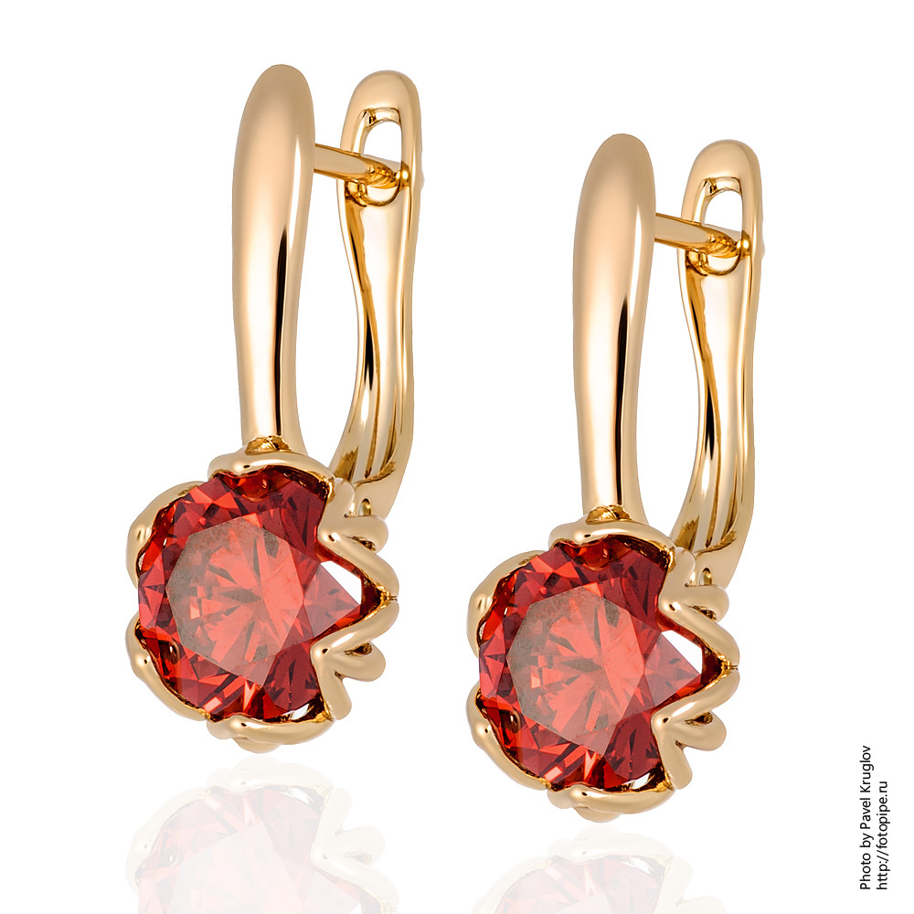 Серьги с разноцветными камнями