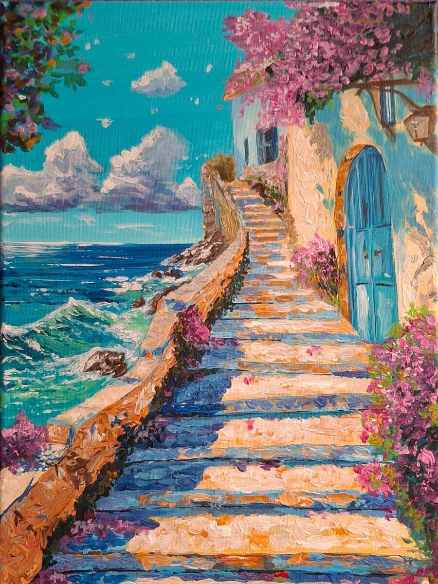 Вторая авторская картина, холст 30х40, акрил