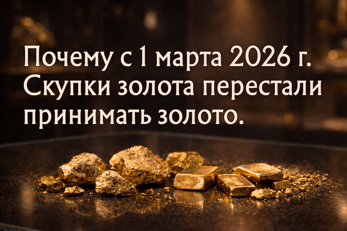 С 1 марта 2026 года скупки золота и ломбарды перестали принимать золото.