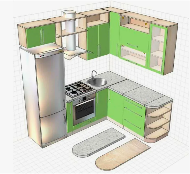 Вариант типового модульного решения для кухни (фото из открытых источников в интернете)