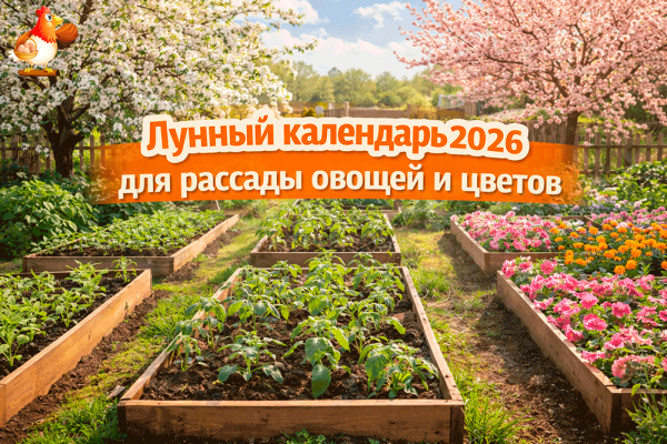 Лунный календарь 2026 для рассады овощей и цветов по месяцам 🌙🌱