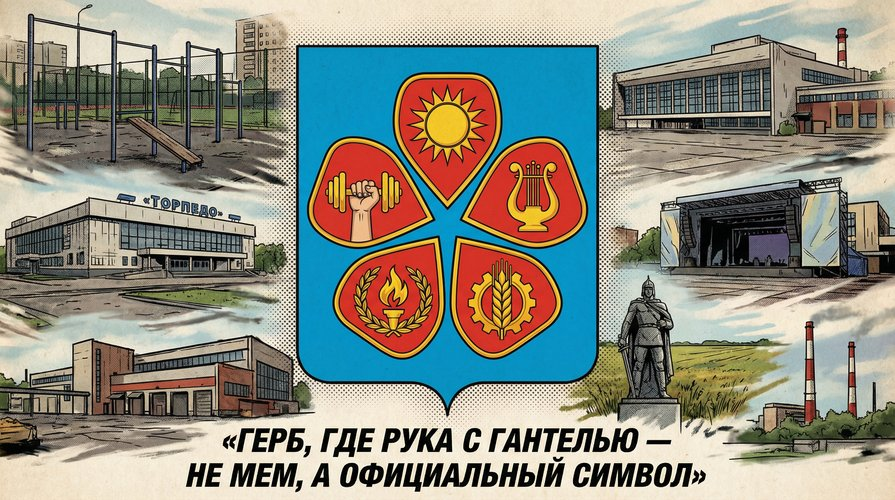 Герб, на котором была гантеля.