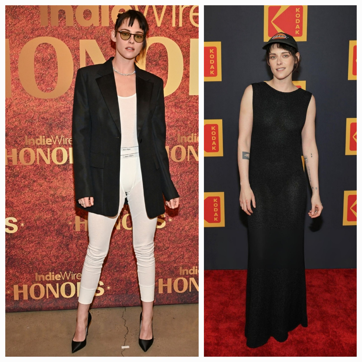 Образы Кристен Стюарт для IndieWire Honors 2025 и Kodak Film Awards 2026. Материал: Getty Images.