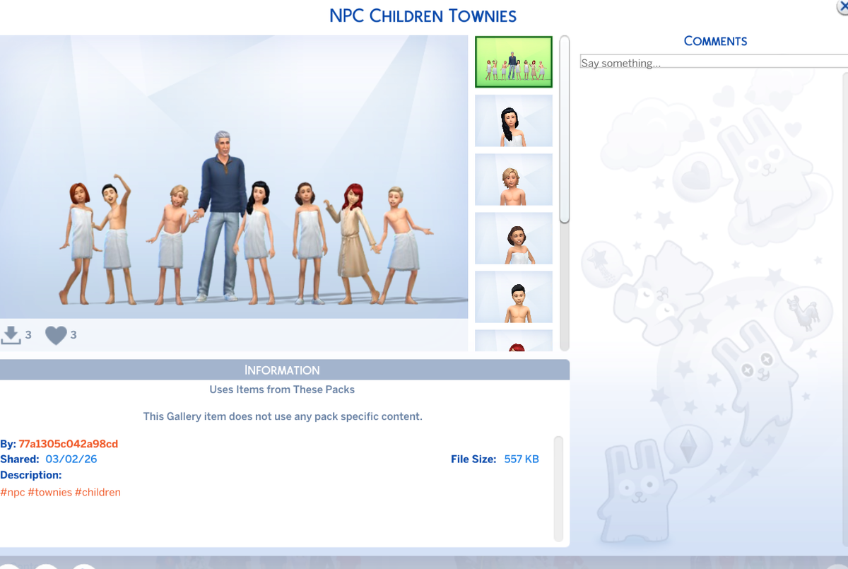 Мод NPC Children Townies. Источник: Reddit