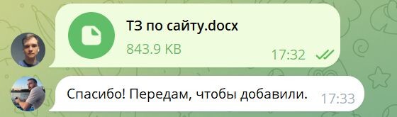 ТЗ по сайту на 3 листа перед стартом работ
