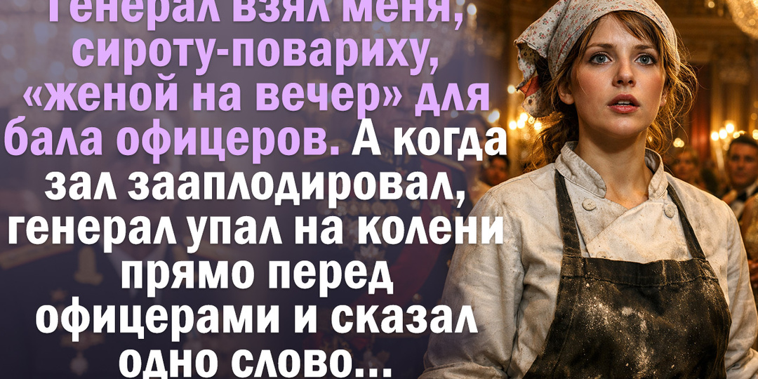 Генерал взял меня, сироту-повариху, женой на вечер для бала офицеров.
