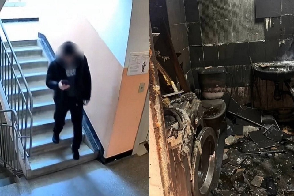    Сигнал о пожаре в доме № 14/8 по улице Петухова поступил 2 марта. Фото: скриншот видео ГУ МВД России по Новосибирской области