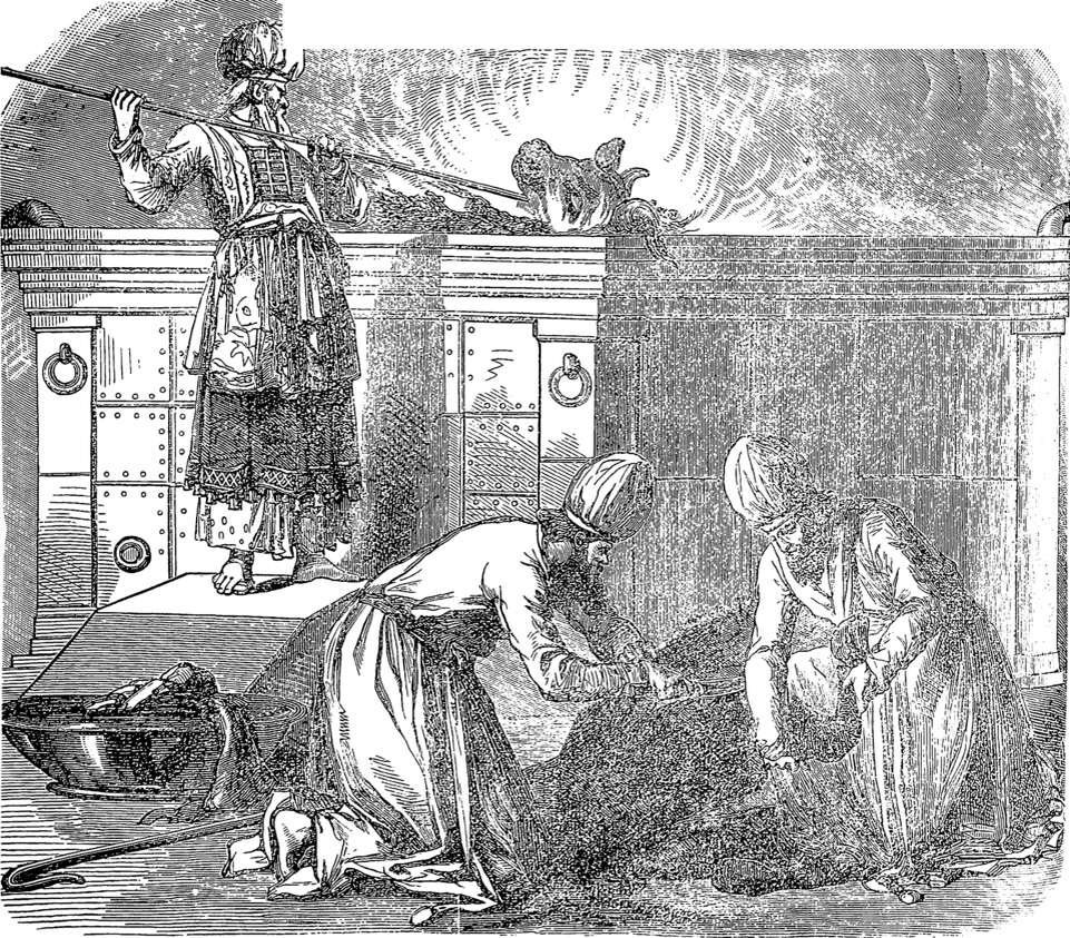 Жертвенник всесожжений. Иллюстрация из иллюстрированной библейской энциклопедии архимандрита Никифора (1891)