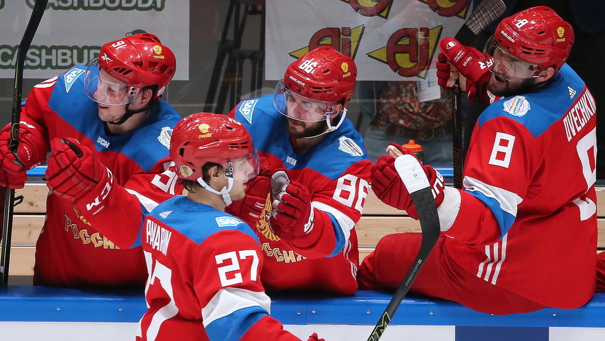    Владимир Тарасенко, Артемий Панарин, Никита Кучеров и Александр Овечкин.Александр Демьянчук ТАСС