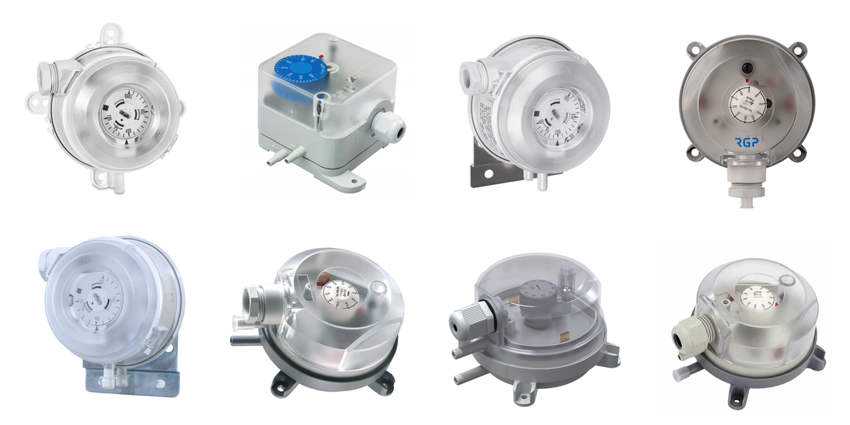 Прессостаты (датчики перепада давления) различных мировых производителей.