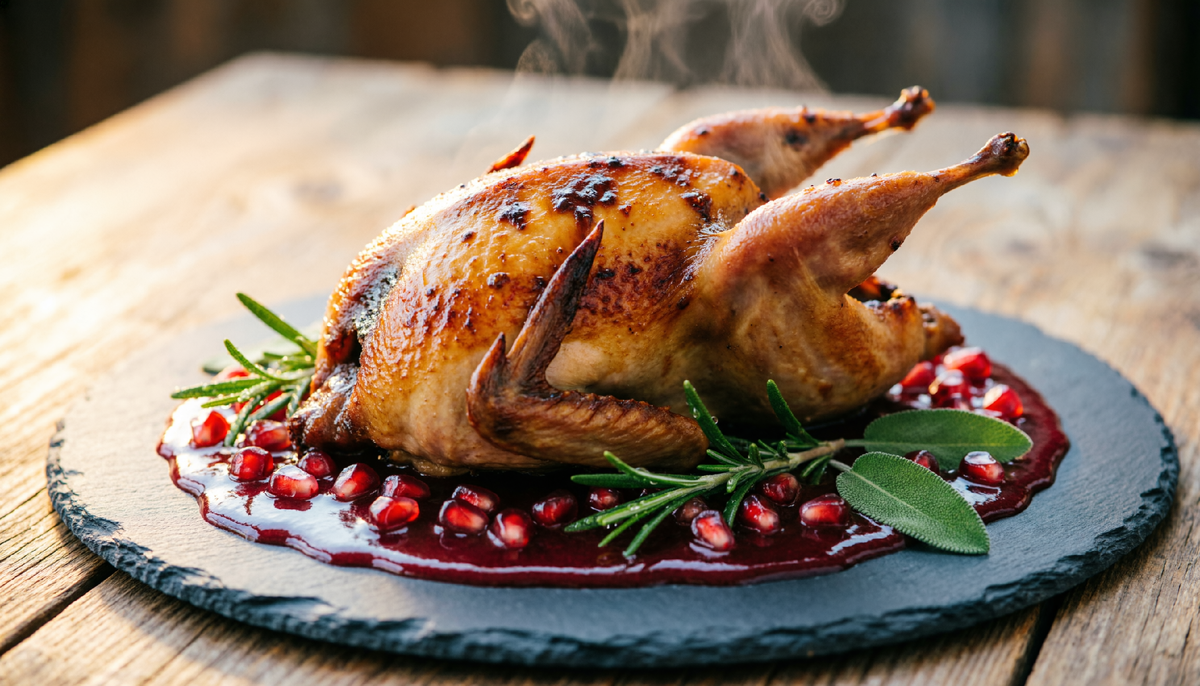 Перепел в гранатовом соусе