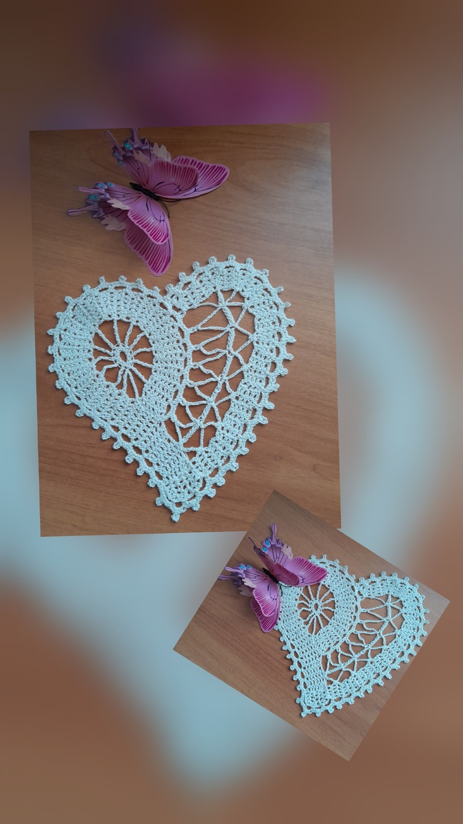 ❤️Маленькое сердечко-салфетка,весит 10 гр.