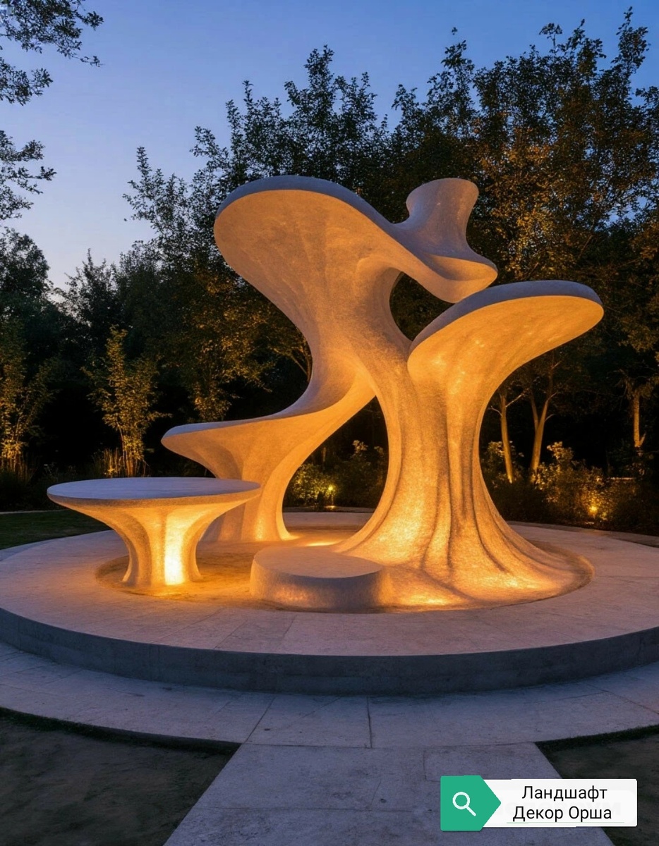 Экобионический ландшафтный дизайн от ЛандшафтДекор:солевые кристаллические архитектурные формы