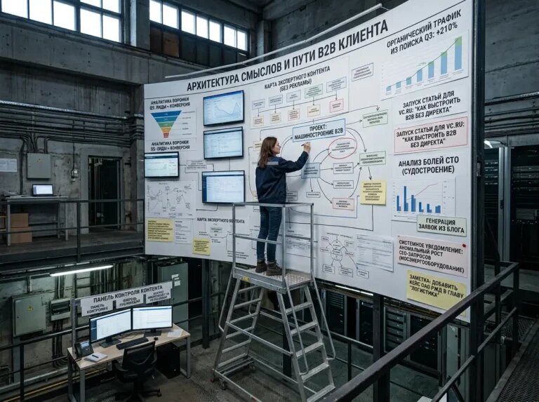    Схема построения B2B контент‑маркетинга без рекламы "Kontenium"