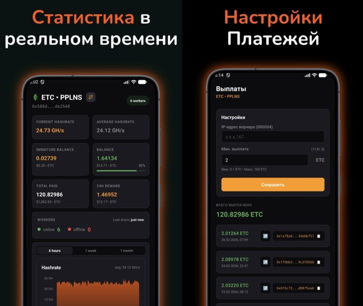    Особенности мобильного приложения 2Miners