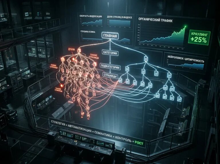   Управляемая архитектура сокращает глубину клика и ускоряет индексацию — основа роста органики. "Kontenium"