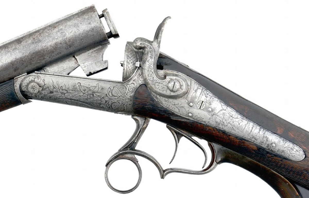 Двустволка J. Nowotny середины 1870-х гг. с нижним рычагом Шнейдера