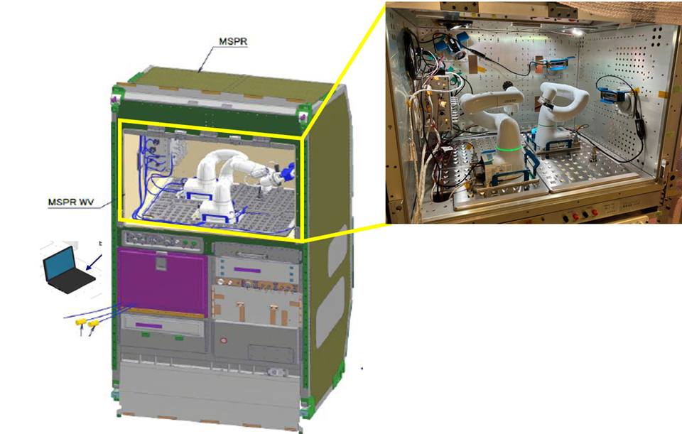 Размещение научной аппаратуры TUSK в исследовательской стойке MSPR. Схема: NASA