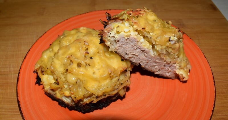 Стожки из мясного фарша с картофелем и сыром