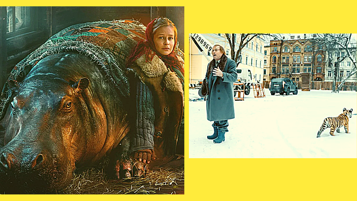 Постер фильма и кадр со съемок