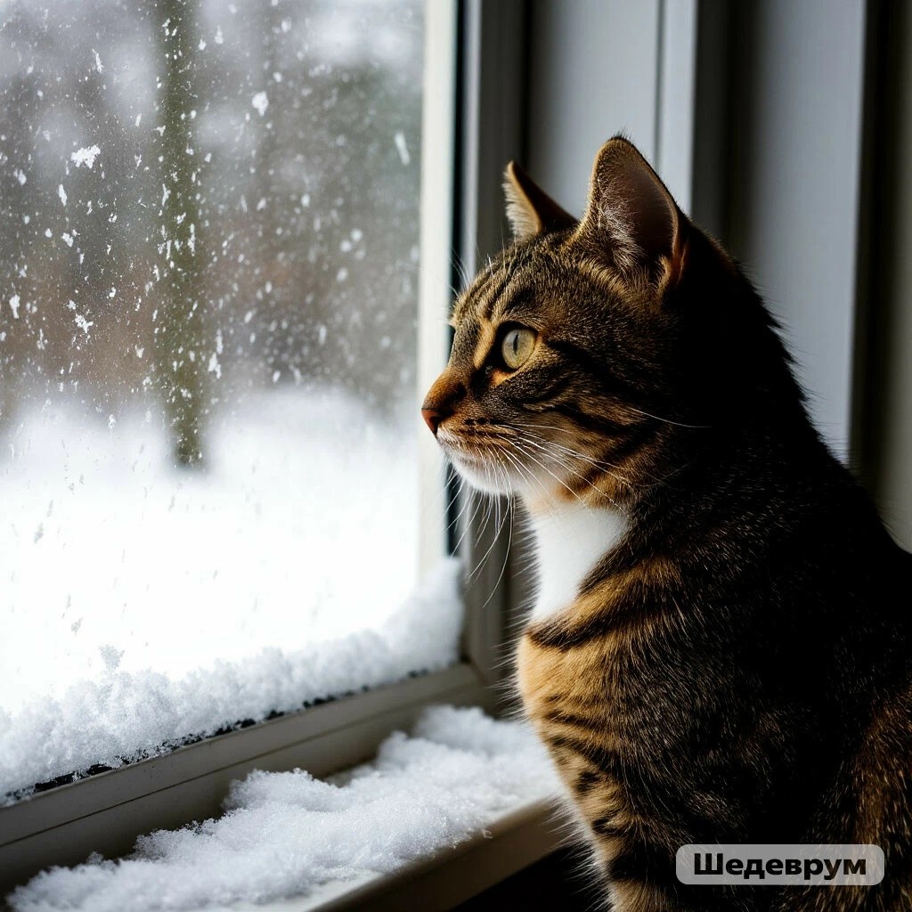 Смотрю в окно и понимаю весна наступит только к маю!🐱