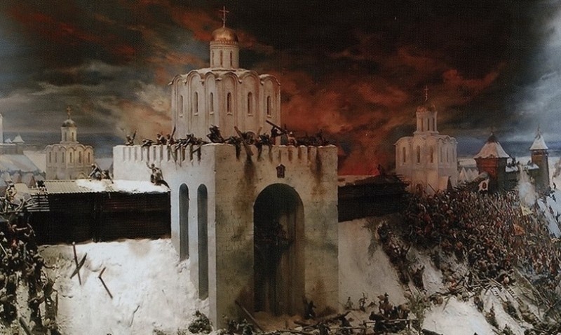 Штурм монголами Владимира. Фрагмент диорамы в музее Золотых ворот (каково там будет после затянувшейся реконструкции?).