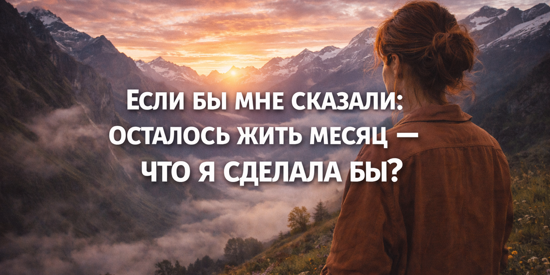Если бы мне сказали: осталось жить месяц — что бы я сделала?