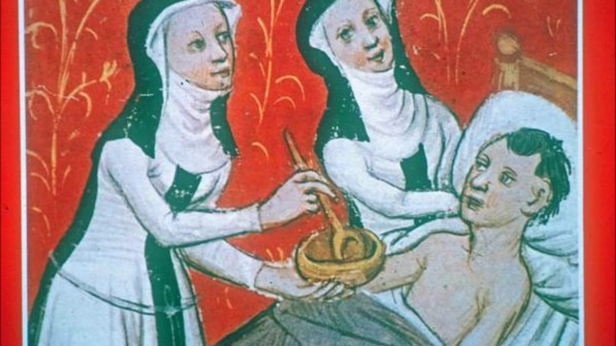 Монахини на гобелене из Пфальца, 13 век