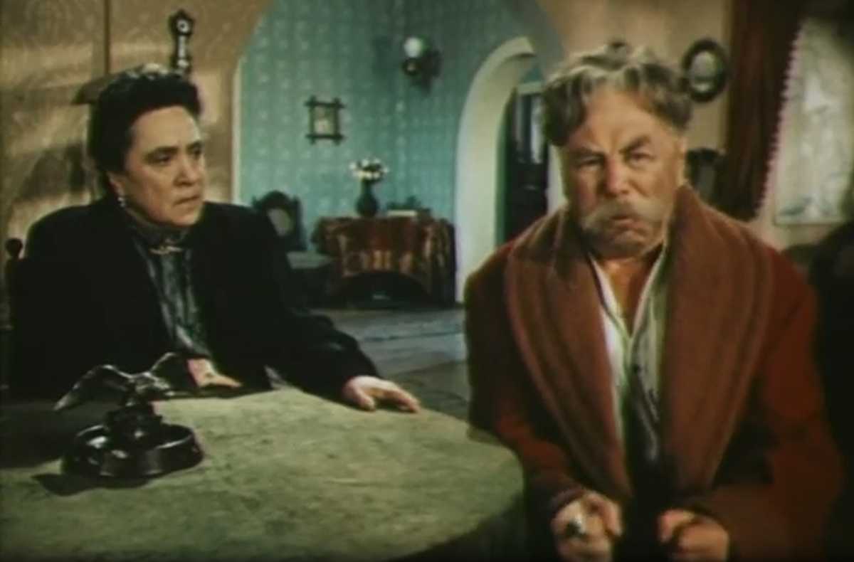 Вера Пашенная в образе Вассы Железновы и Николай Шамин в роли её мужа Сергея в одной из самых мощных сцен бессмертной пьесы гениального Горького