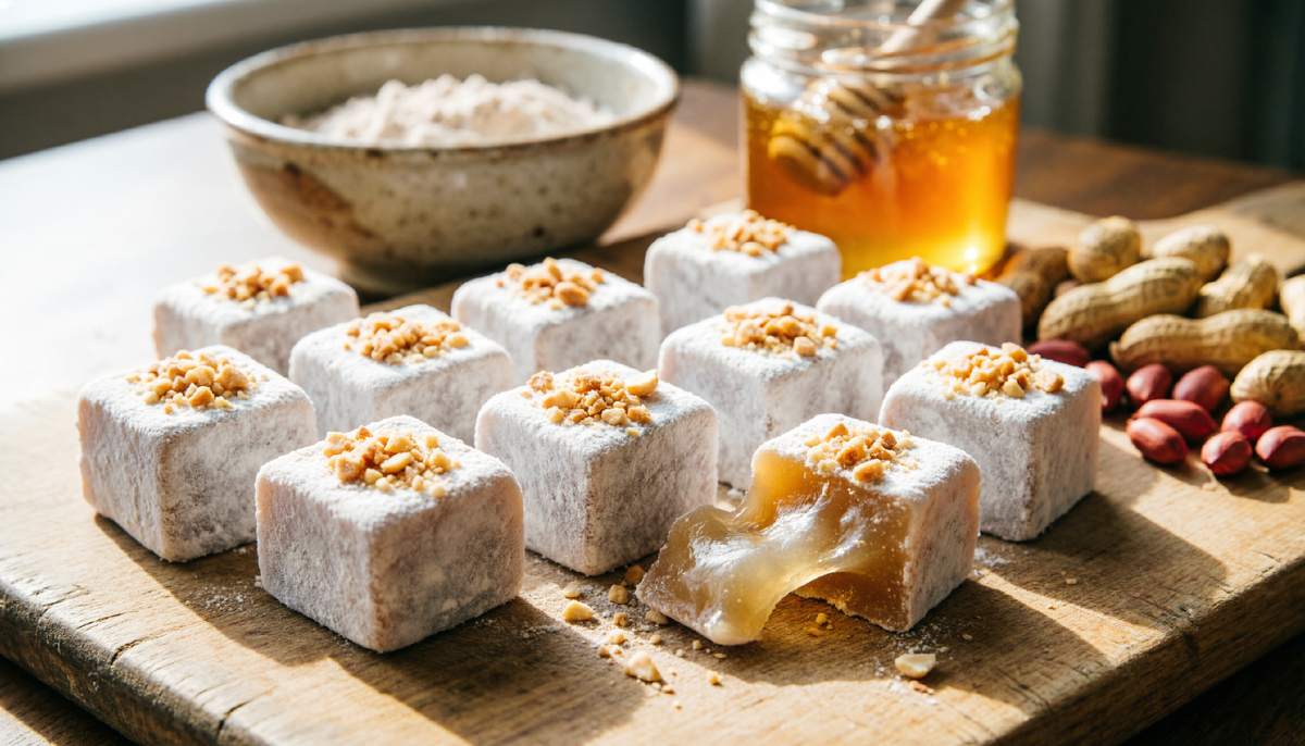 🍬 Персидский рахат-лукум по-омски: крахмал, мёд и арахис за 198 ₽. 