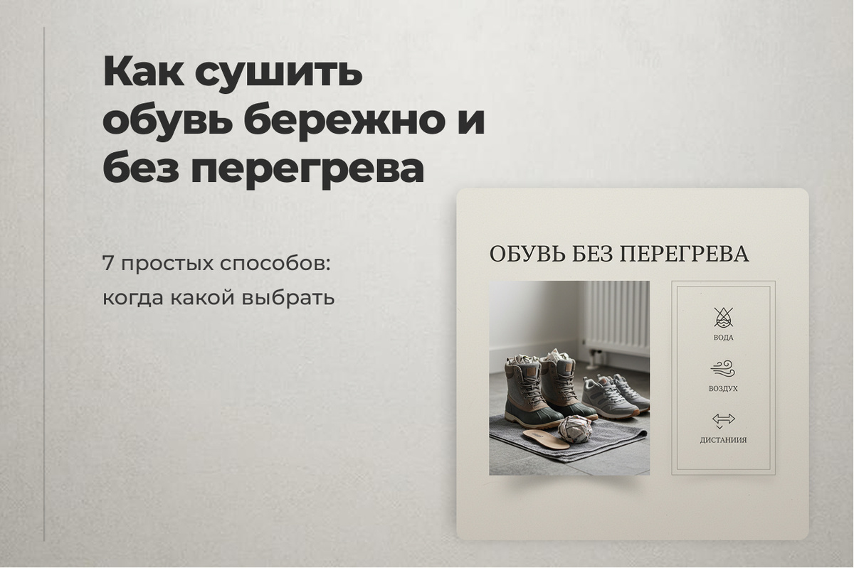 Сушка обуви без перегрева и риска ее деформации