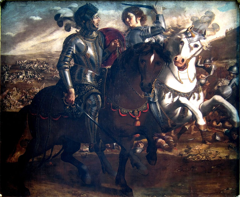 Паоло Доменико Финолья. Встреча Танкреда и Клоринды, ок. 1640. Палаццо Аквавива, Конверсано