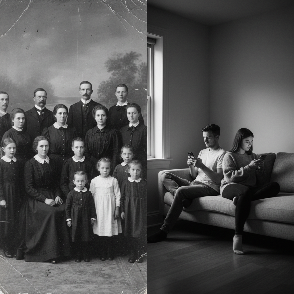 Раньше они смотрели друг на друга. И видели смысл.

Теперь они смотрят в экраны. И видят только себя.

И не понимают, почему вокруг так пусто.