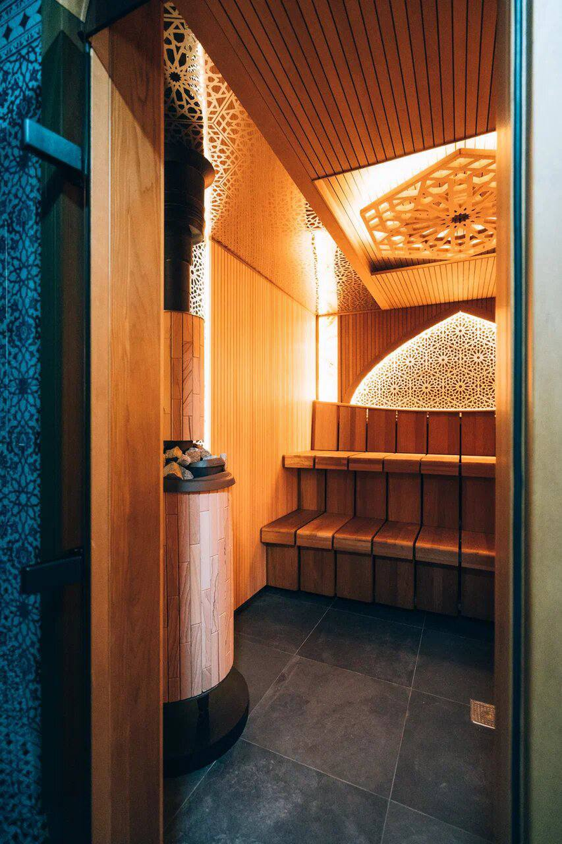 Печь банная «Атмосфера XL» в ламелях «Окаменевшее дерево». Ссылка - ниже.