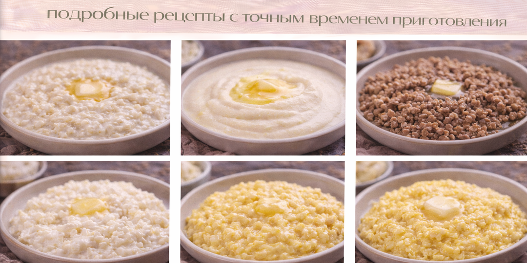 Топ-6 каш на завтрак КАК РАНЬШЕ: подробные рецепты с точным временем приготовления