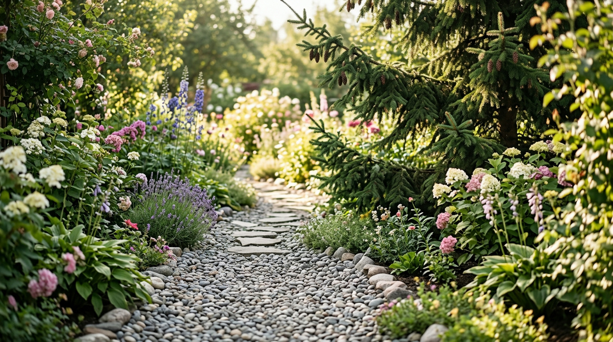 дорожка на даче из гравия — процесс укладки